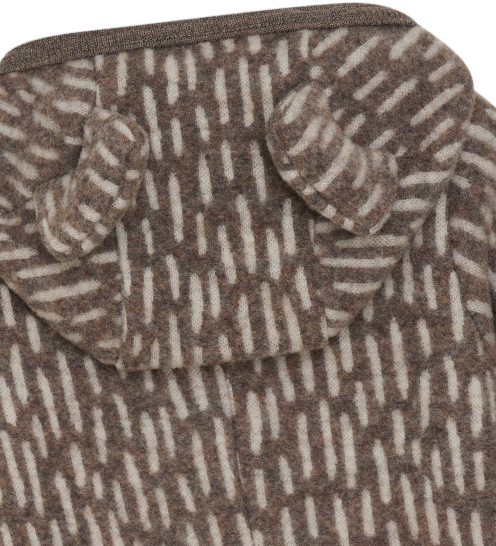 Huttelihut Pramsuit - Wool fleece - Morel w. Ears