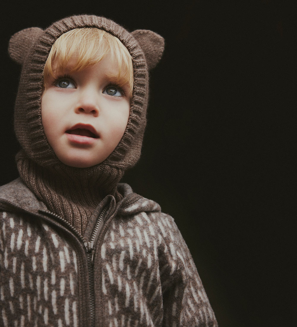 Huttelihut Pramsuit - Wool fleece - Morel w. Ears