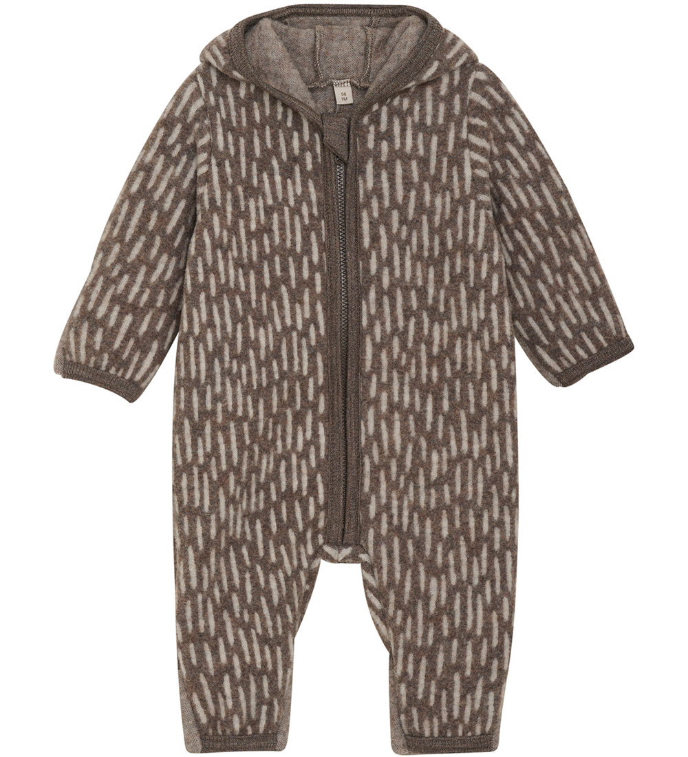 Huttelihut Pramsuit - Wool fleece - Morel w. Ears