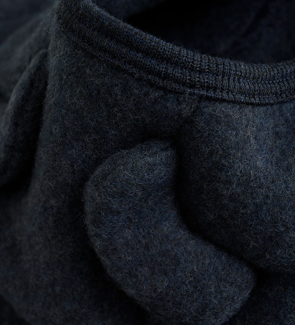 Huttelihut Cardigan - Wool fleece - Navy w. Ears
