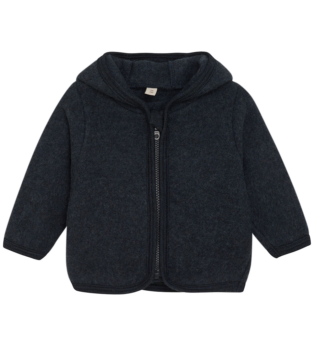 Huttelihut Cardigan - Wool fleece - Navy w. Ears