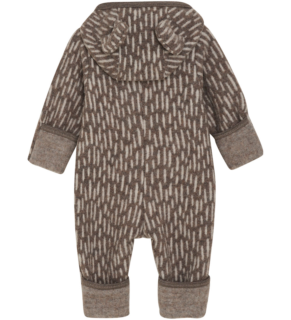Huttelihut Pramsuit - Wool fleece - Morel w. Ears