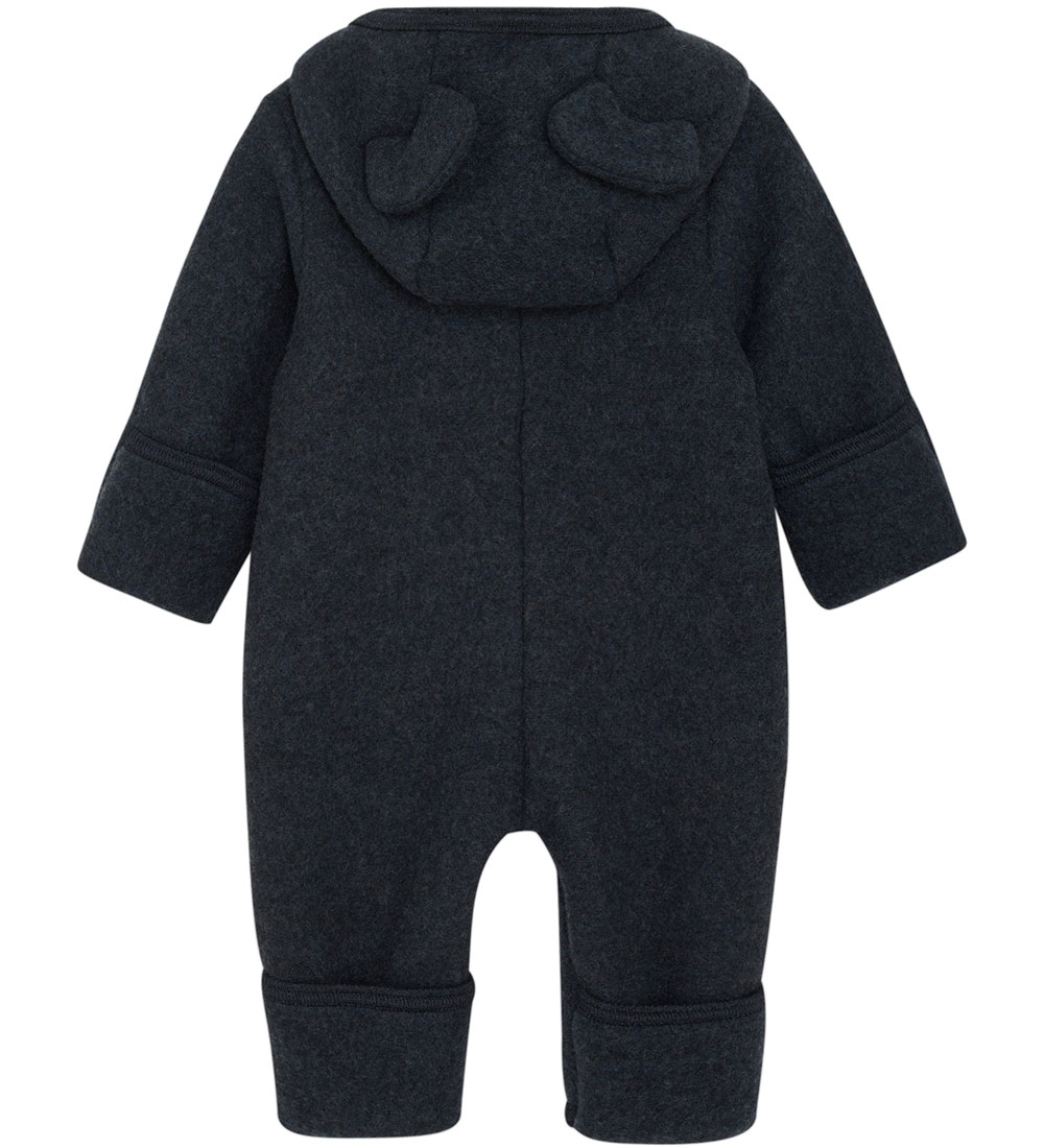 Huttelihut Pramsuit - Wool fleece - Navy w. Ears