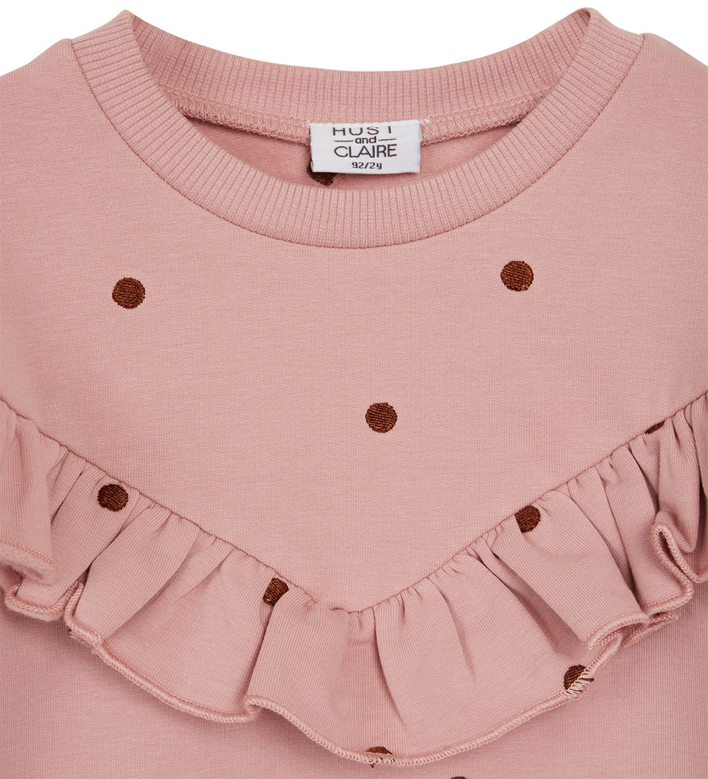 Hust and Claire Sweatshirt - Sicilia - Dusty Rose w. Dots