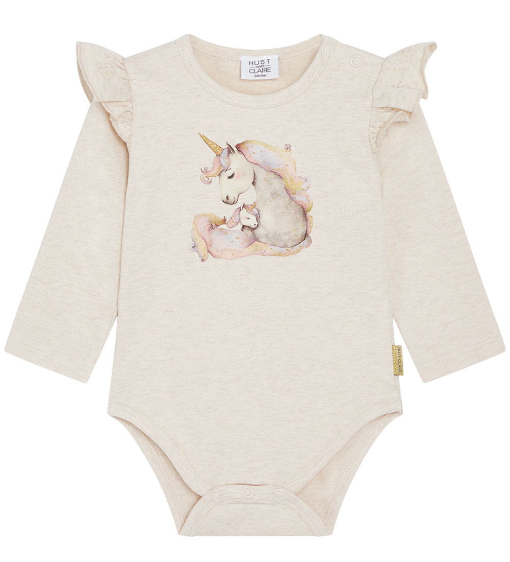Hust and Claire Bodysuit L/æ - Bri - Wheat Melange w. Glitter