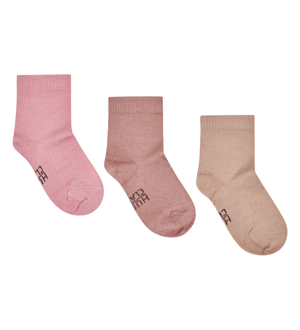 Hust and Claire Socks - 3-Pack - Wool/Bamboo - Footy - Rose Clou