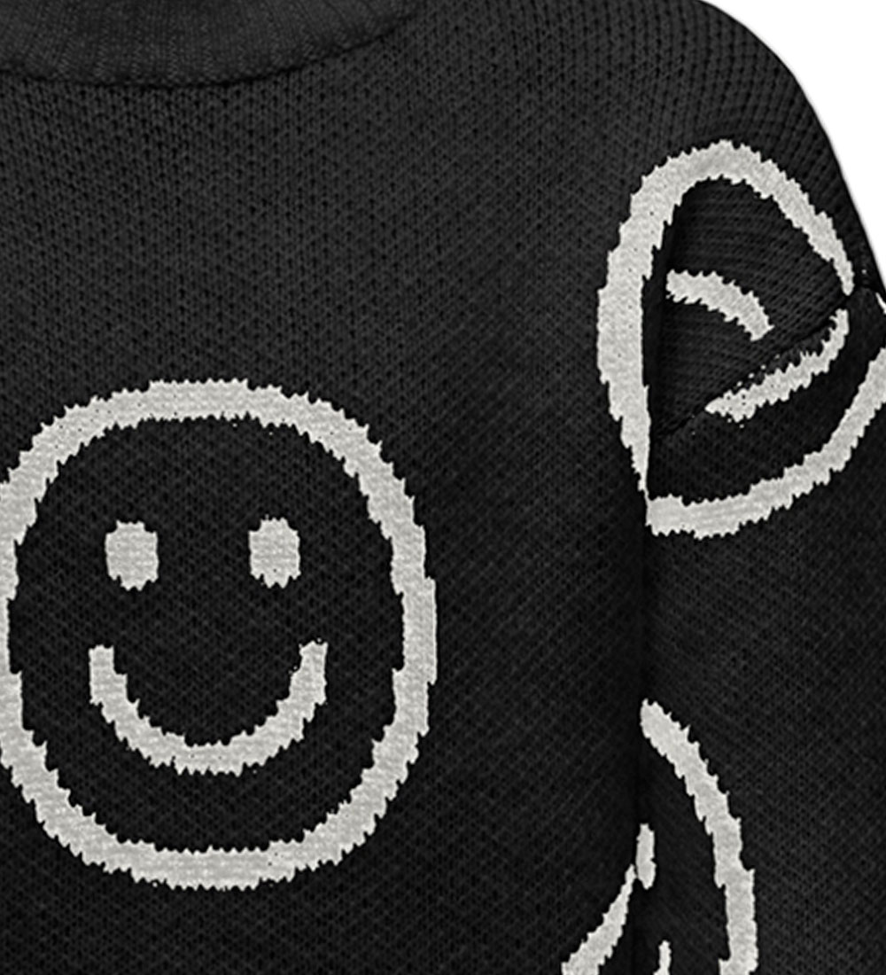 Kids Only Blouse - Knitted - KogHappie - Black/Cloud Dancer Happ