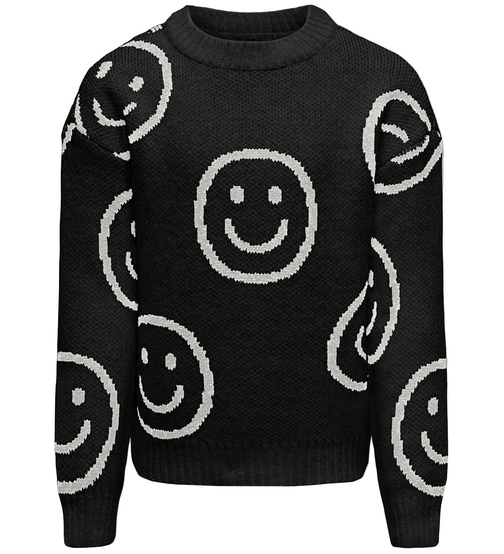 Kids Only Blouse - Knitted - KogHappie - Black/Cloud Dancer Happ