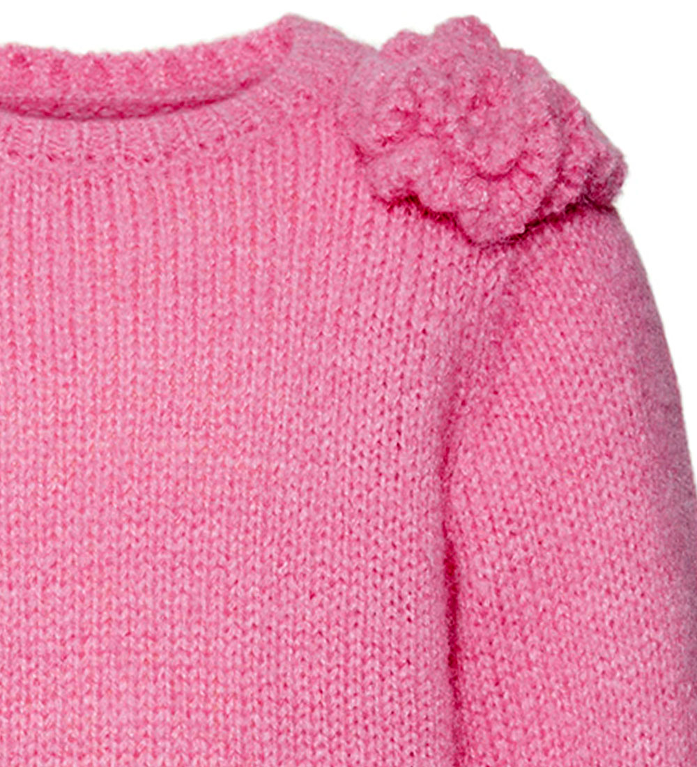 Vero Moda Girl Blouse - Knitted - VmAdia - Fuchsia Pink w. Flowe