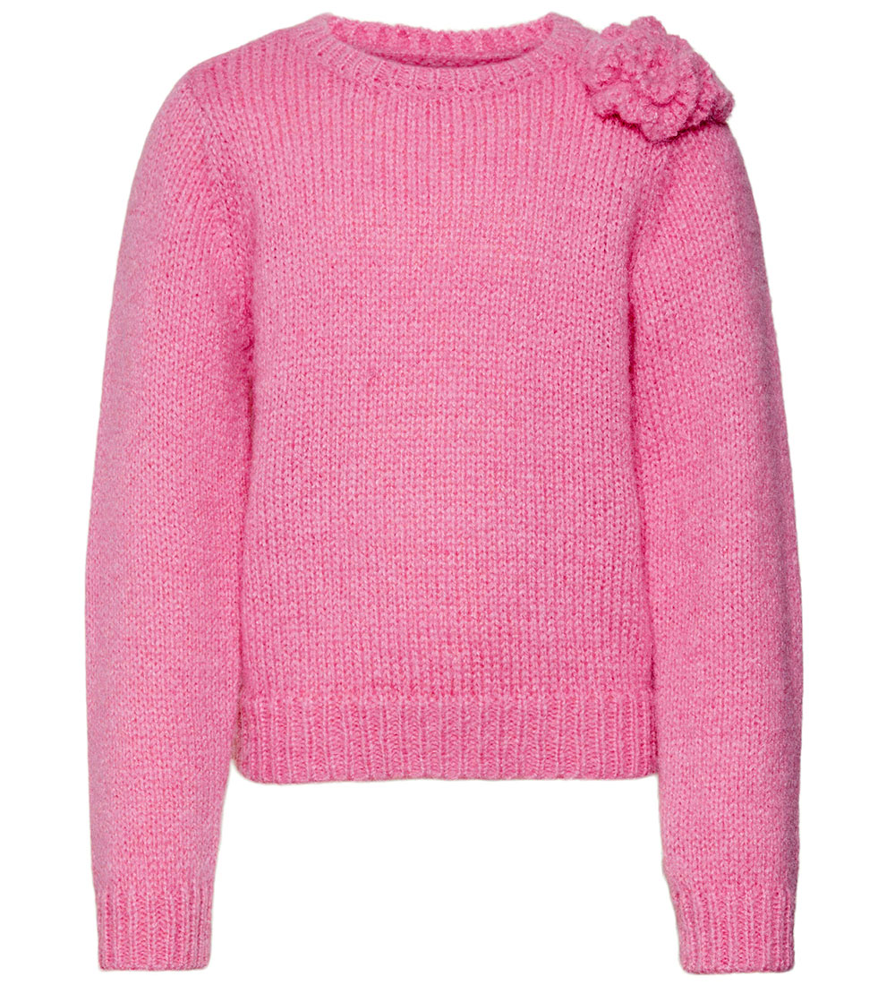 Vero Moda Girl Blouse - Knitted - VmAdia - Fuchsia Pink w. Flowe