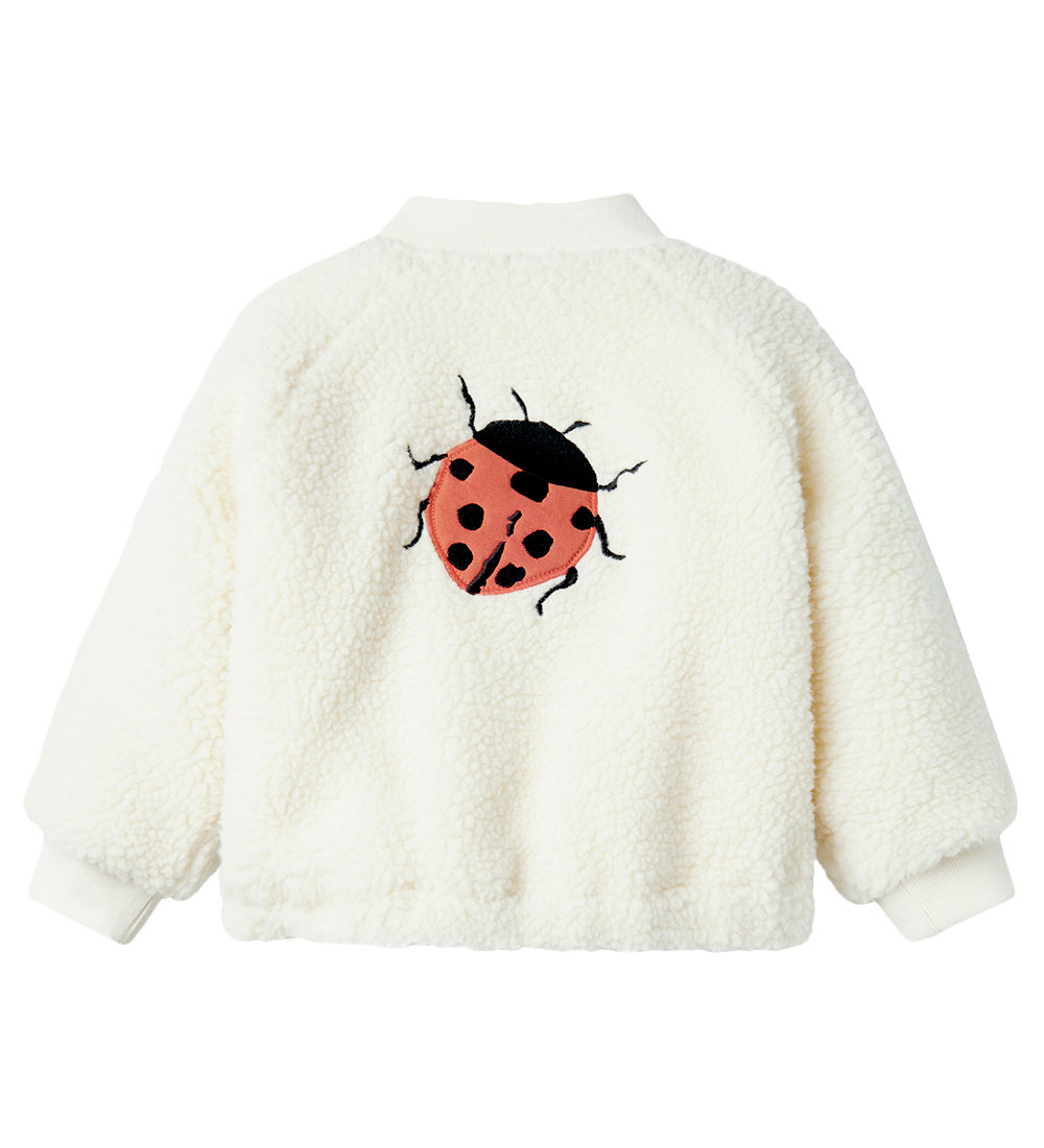 Lil' Atelier Fleece Jacket - NmnLajo - Coconut Milk/Ladybug