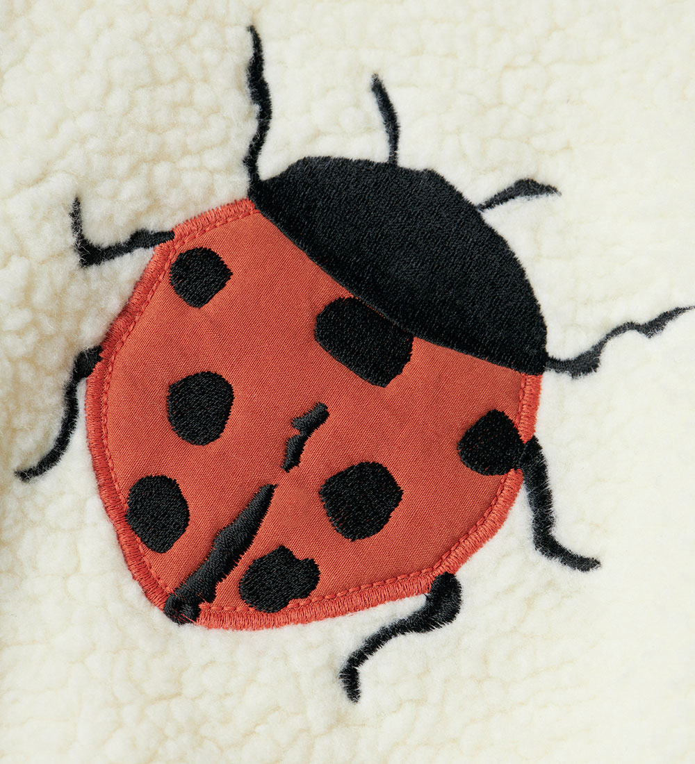Lil' Atelier Fleece Jacket - NmnLajo - Coconut Milk/Ladybug