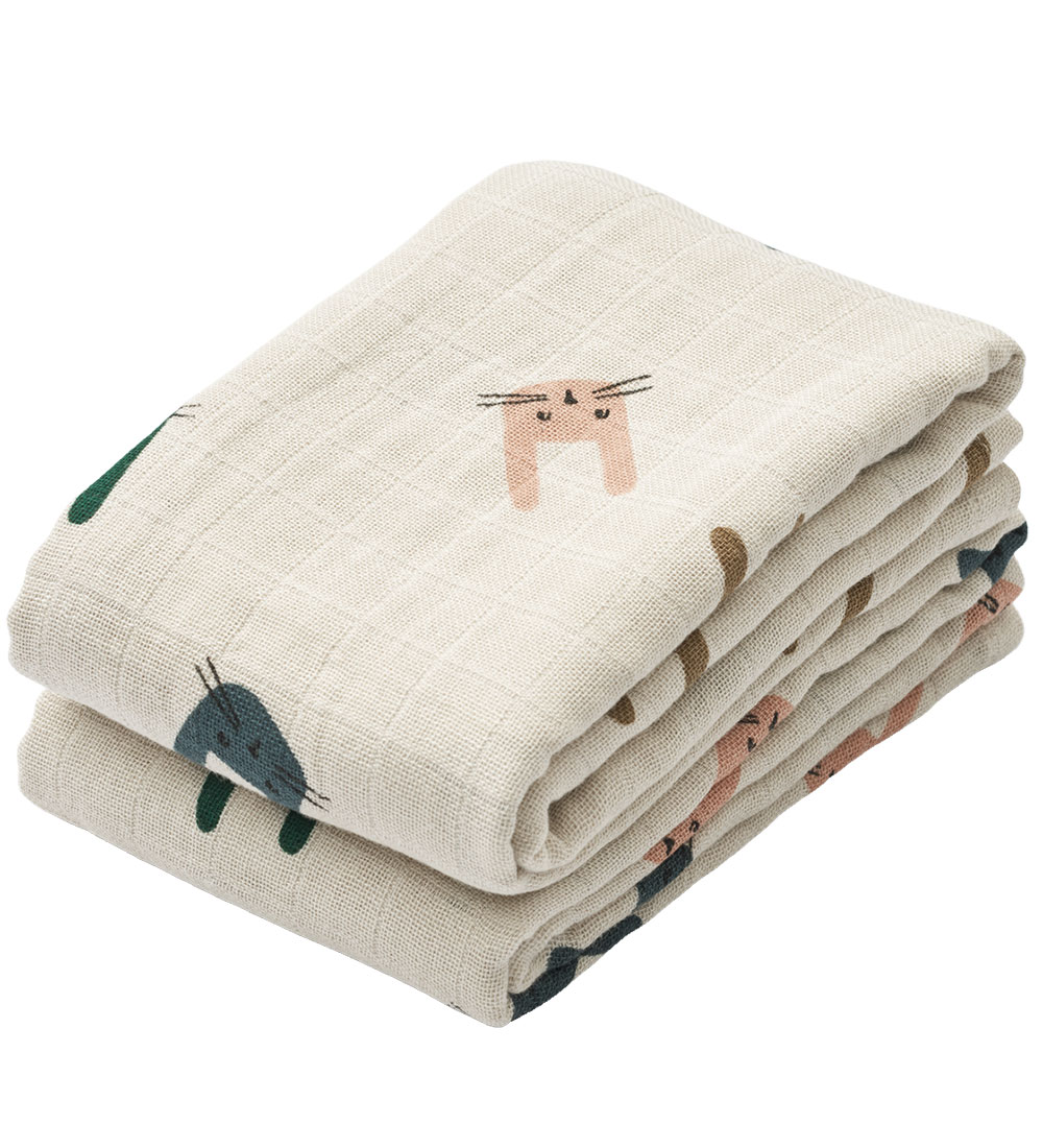 Liewood Spucktücher - 2er-Pack - Lewis Muslin - Bunny/Sandy