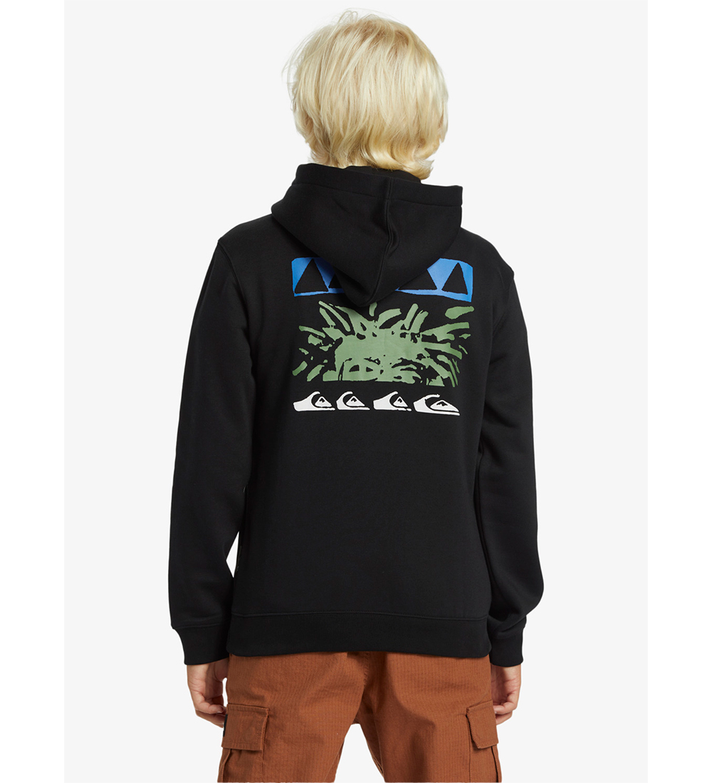 Quiksilver Hoodie - Graphic - Black w. Print