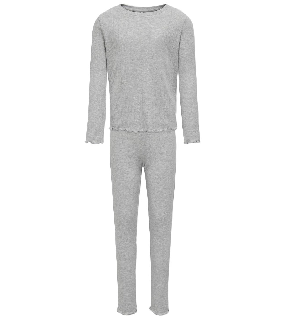 Kids Only Loungewear Set - Rib - KogMunte - Light Grey Melange M