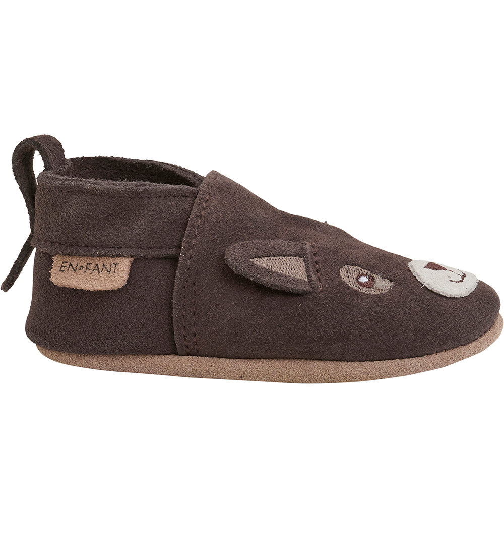 En Fant Leder-Krabbelschuhe - Chocolate Brown