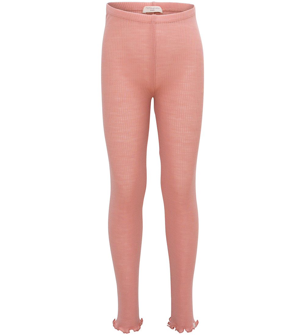 Minimalisma Leggings - Rib - Wool - Arona Frill - Cloudberry