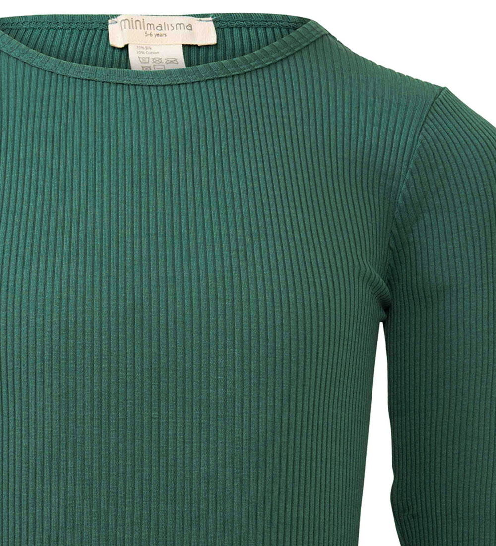Minimalisma Blouse - Rib - Silk/Cotton - Bergen - Emerald