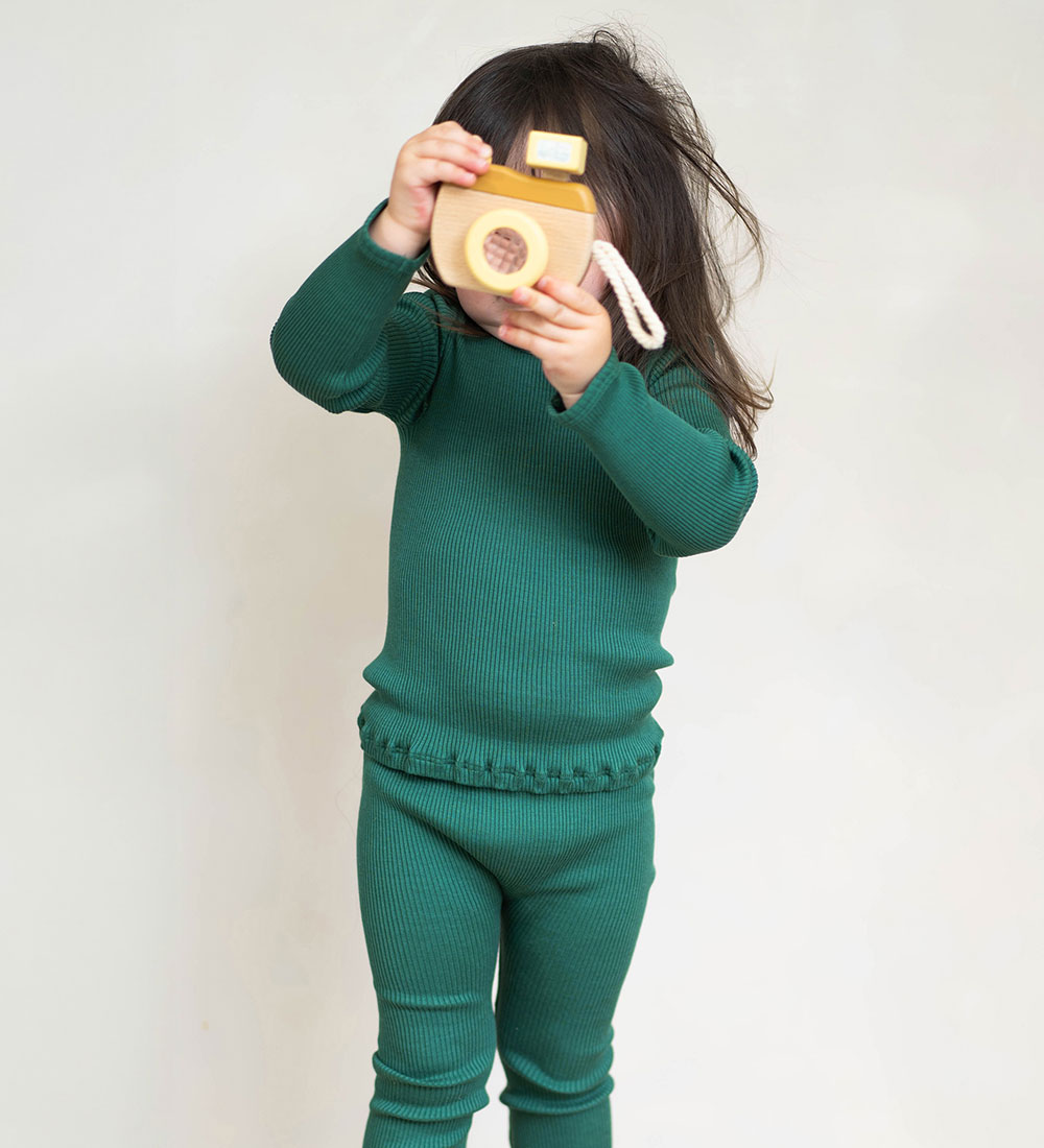 Minimalisma Blouse - Rib - Silk/Cotton - Bergen - Emerald