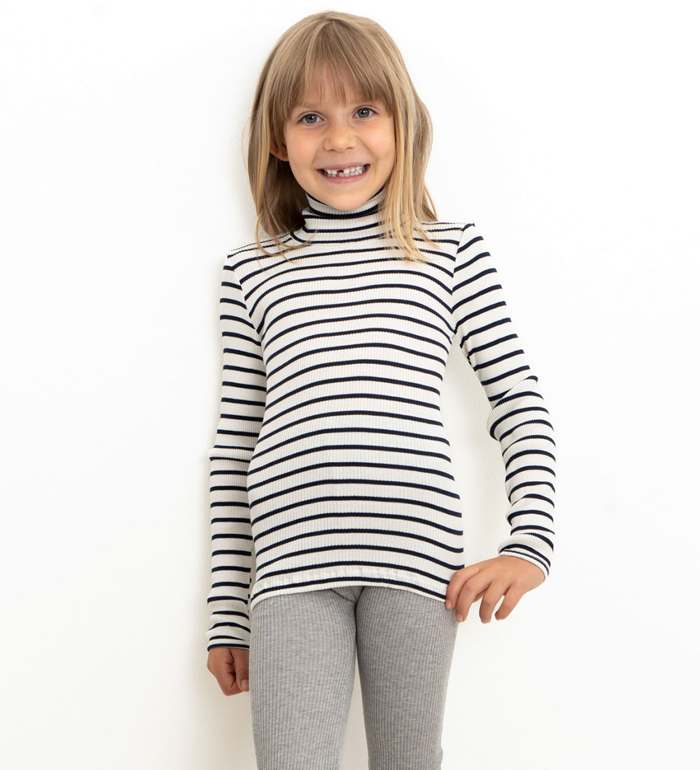 Minimalisma Blouse w. Turtleneck - Rib - Silk/Cotton - Bui - Sai