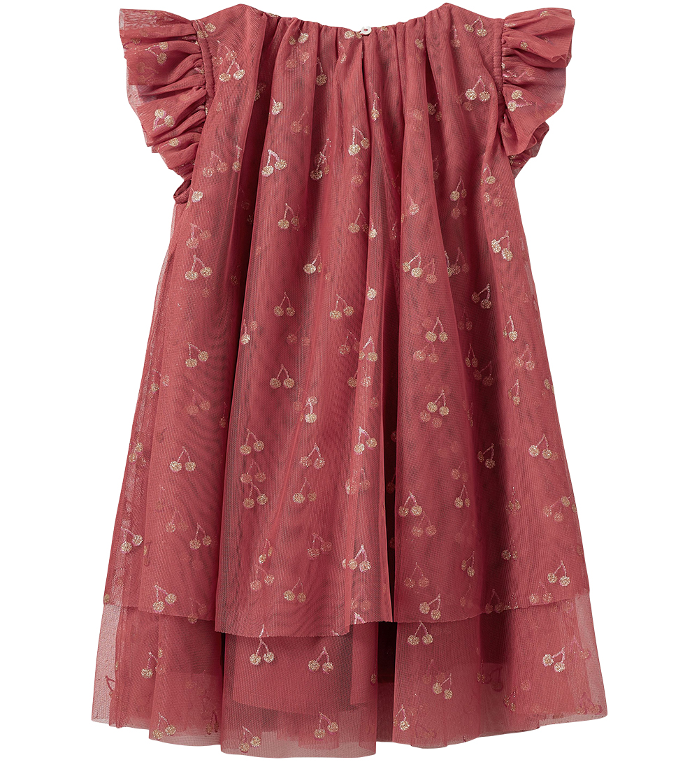 Sofie Schnoor Dress - Coral Pink w. Cherry/Glitter