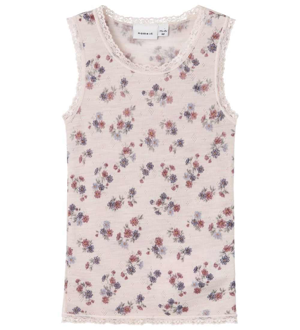 Name It Undershirt - Wool - NmfWang - Lilac Ash w. Pointelle