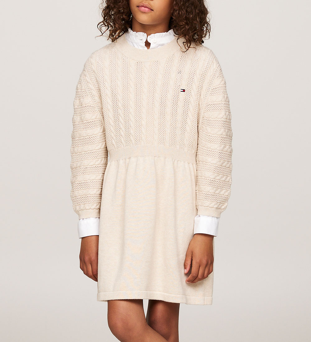 Tommy Hilfiger Dress - Knitted - Cable - Heathered Oat