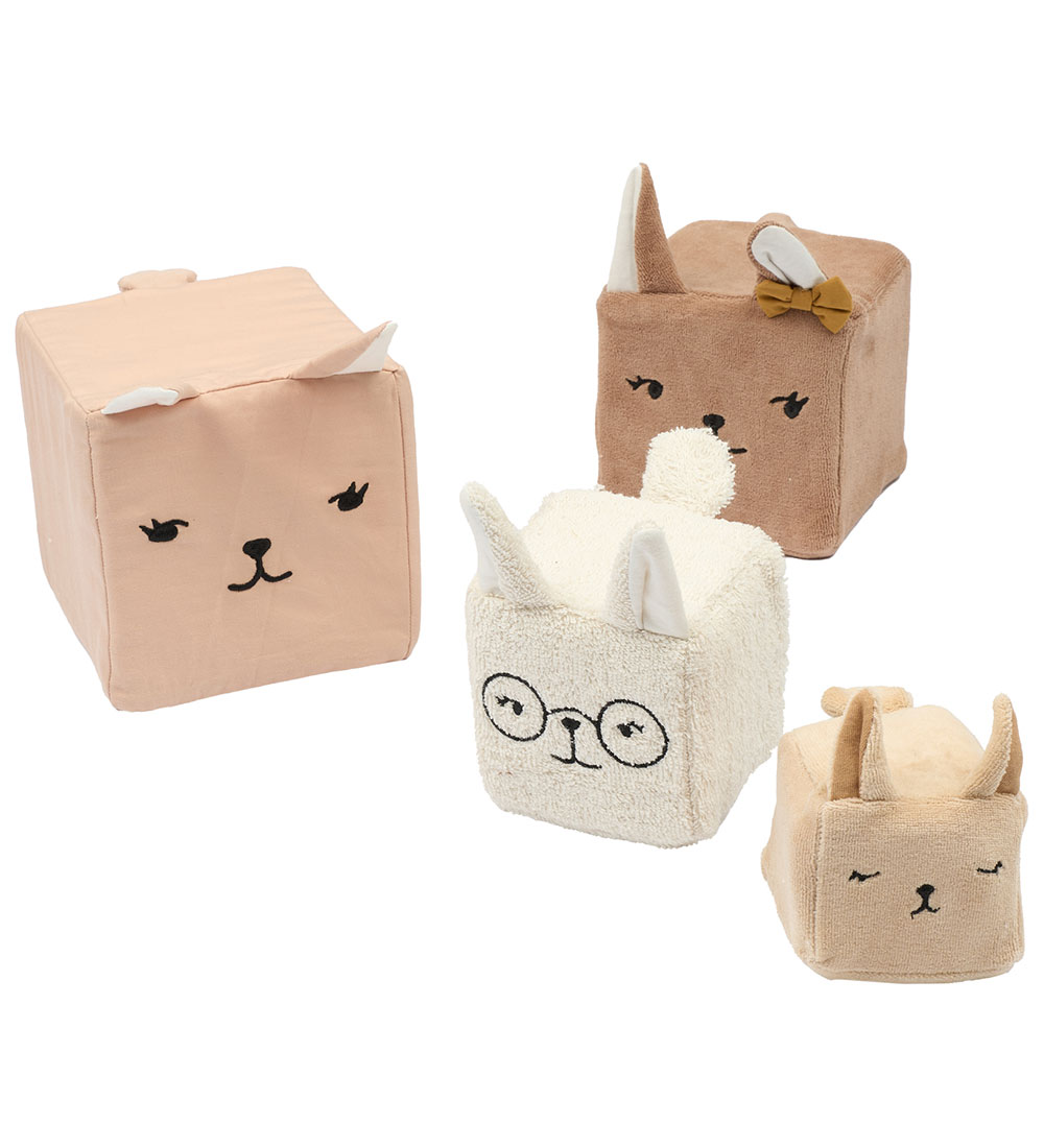 Fabelab Activity Toy - Fabric blocks - Bunnies - Multi Colour