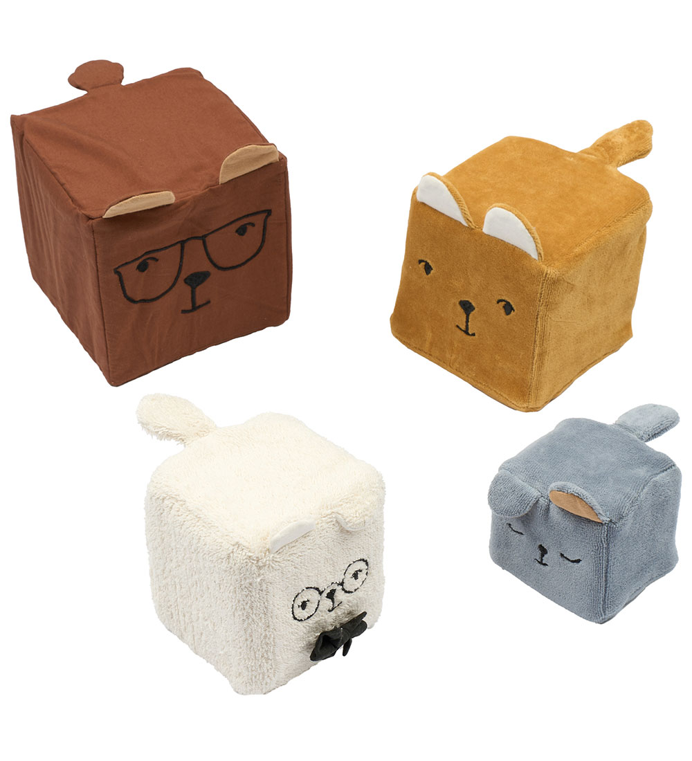 Fabelab Activity Toy - Fabric blocks - Bears - Multi Colour