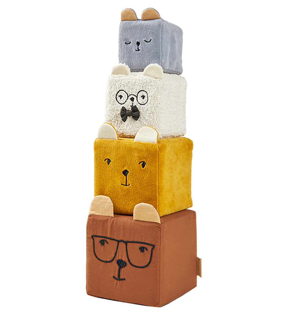 Fabelab Activity Toy - Fabric blocks - Bears - Multi Colour