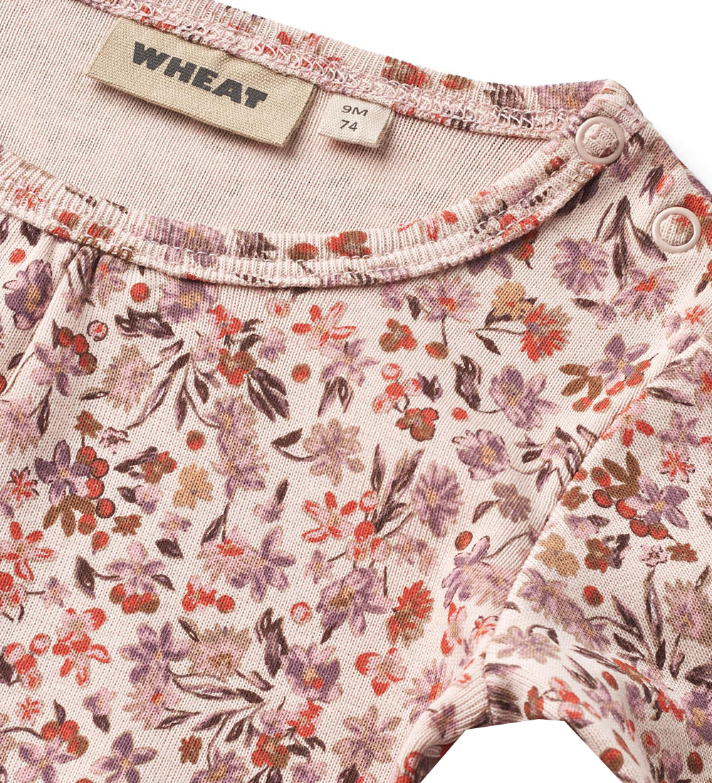 Wheat Bodysuit L/æ - Liv - Pale Rose Flowers