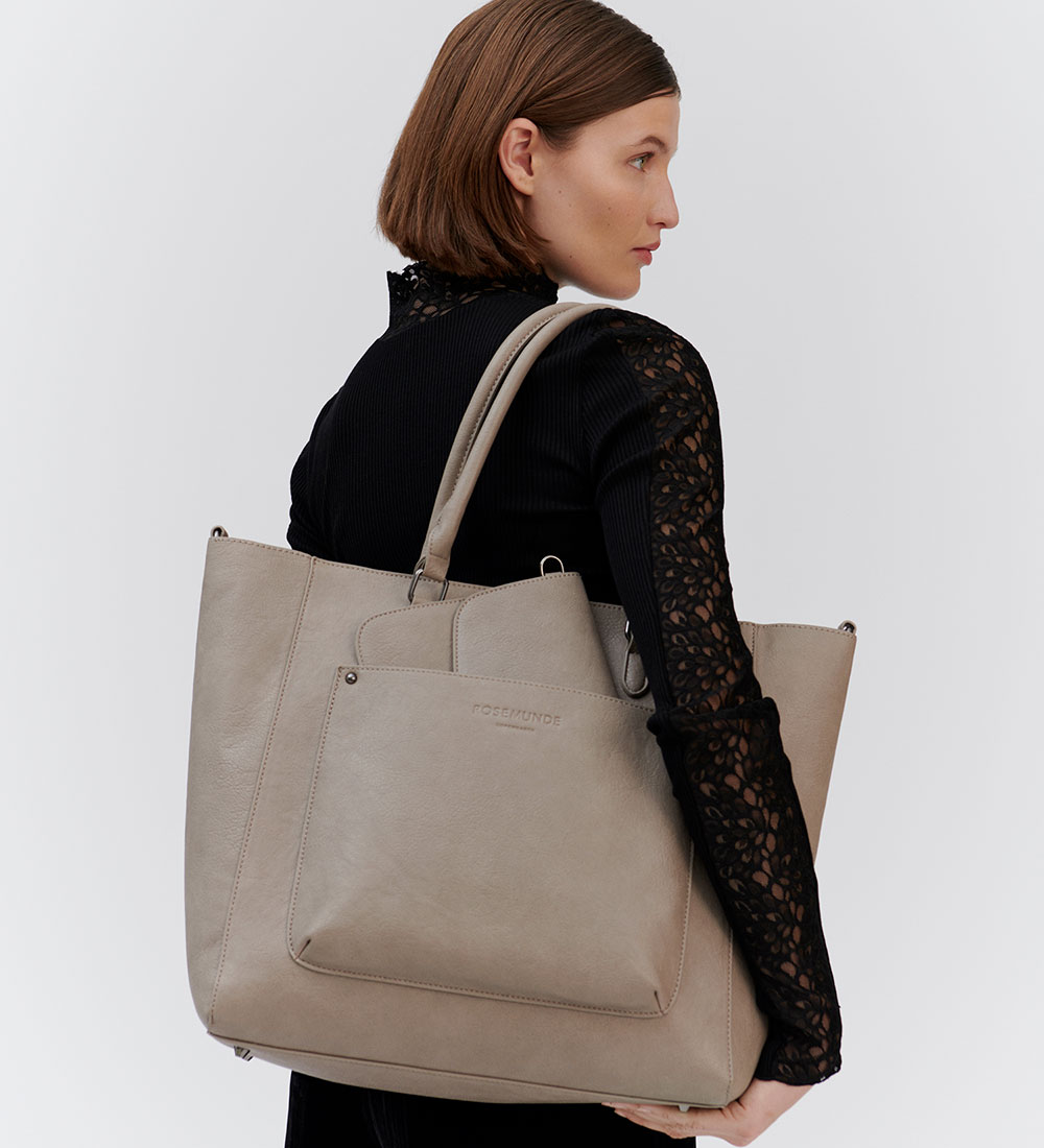 Rosemunde Shopper w. Clutch - 2 In 1 - Grey Black/Oxide
