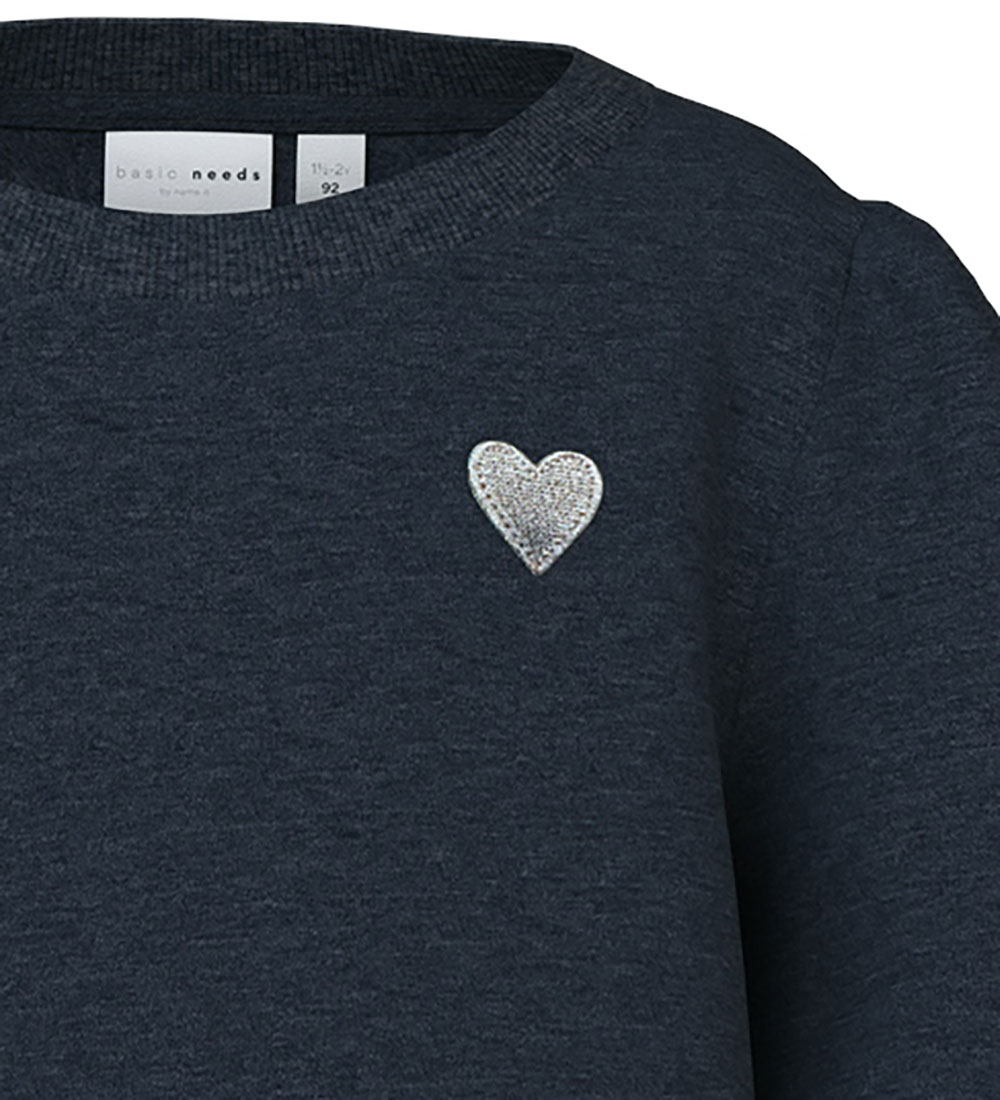 Name It Sweatshirt - NmfVima - Dark Sapphire w. Heart