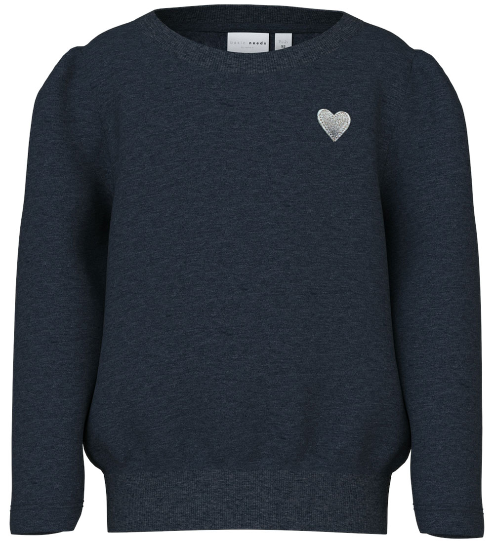 Name It Sweatshirt - NmfVima - Dark Sapphire w. Heart