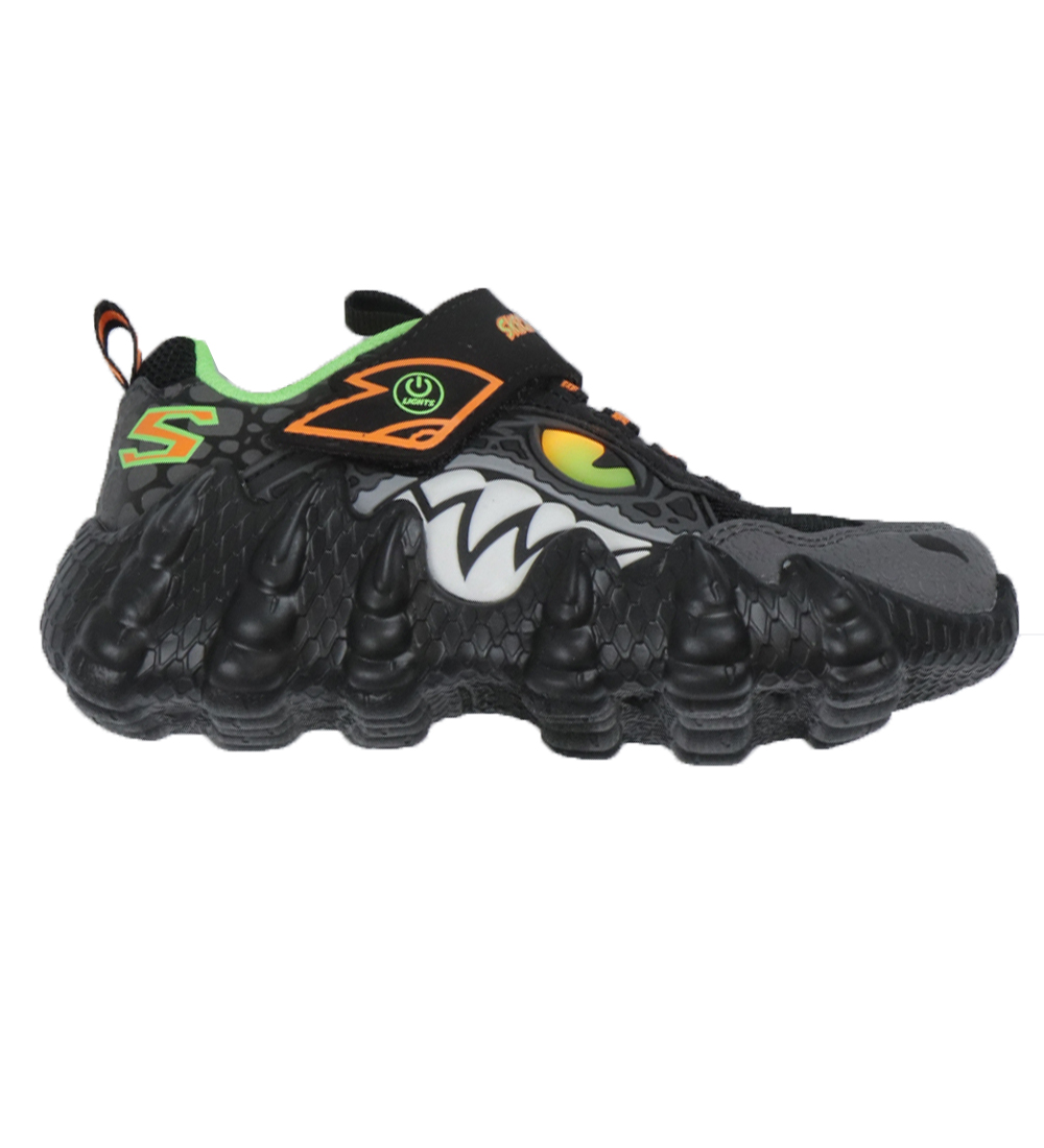 Skechers Skor m. Ljus - Skech-O-Saurus - Svart/Grå