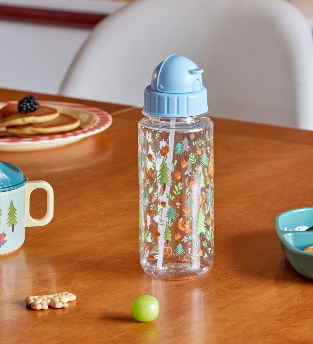 Rice Water Bottle - 500 mL - Blue/Happy Forest