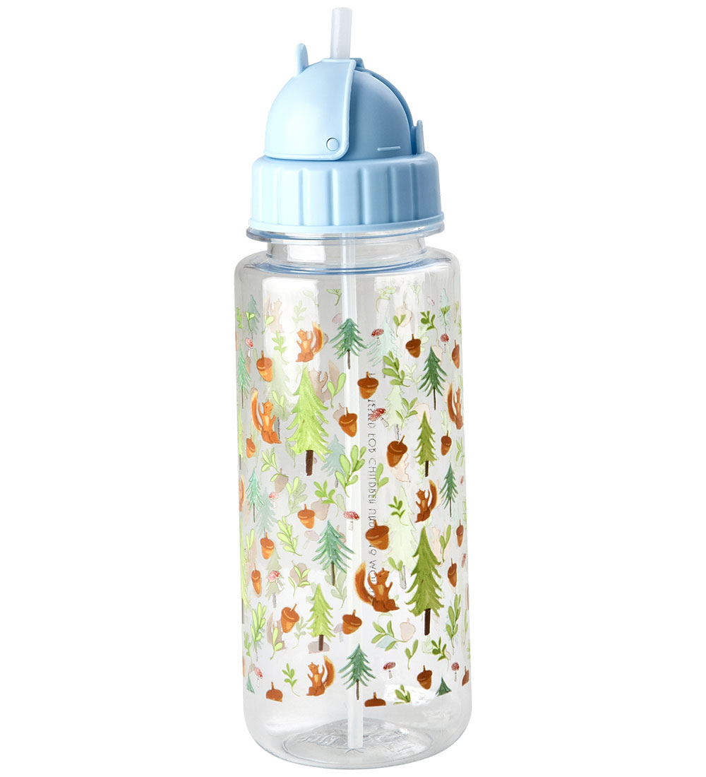 Rice Water Bottle - 500 mL - Blue/Happy Forest