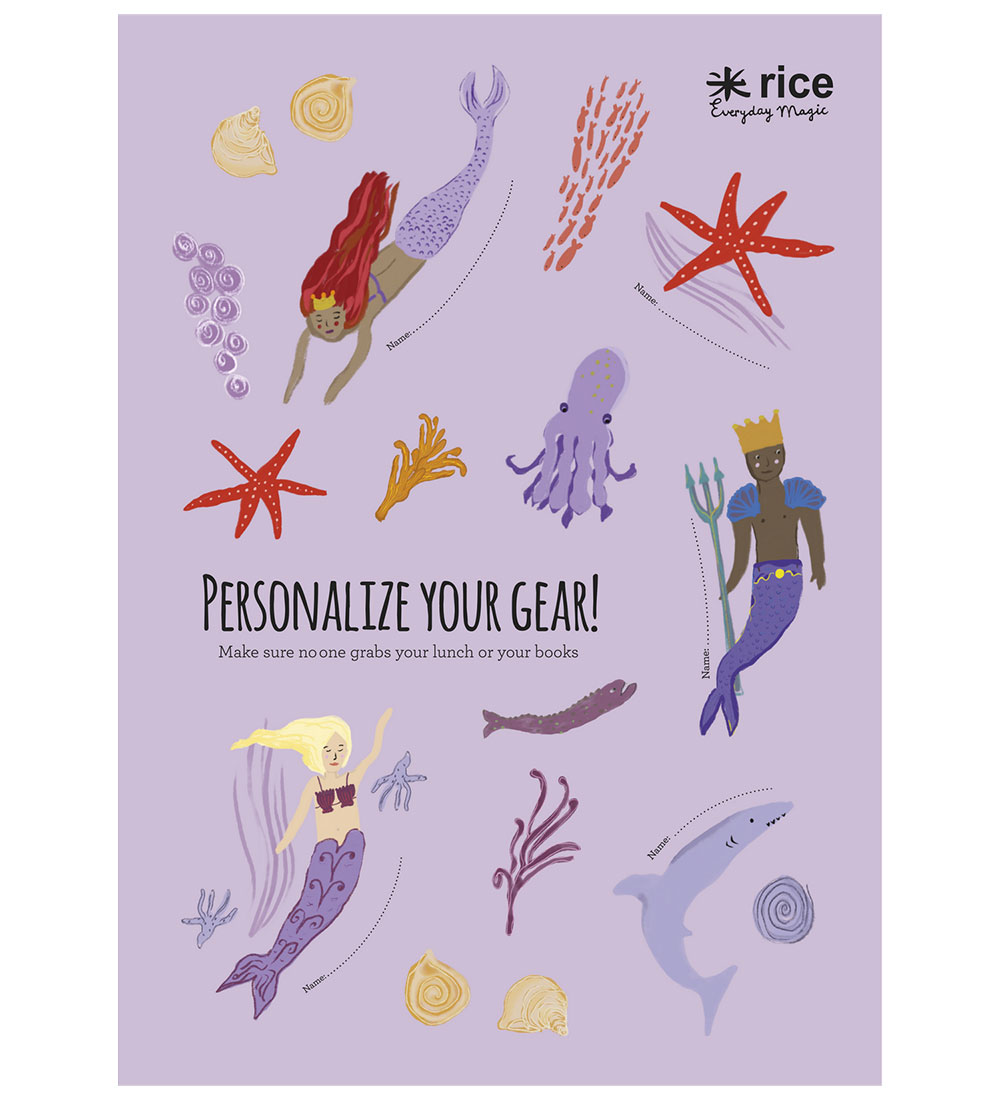 Rice Stickers bis Brotdose - 18 st. - Lavendel/Mermaid
