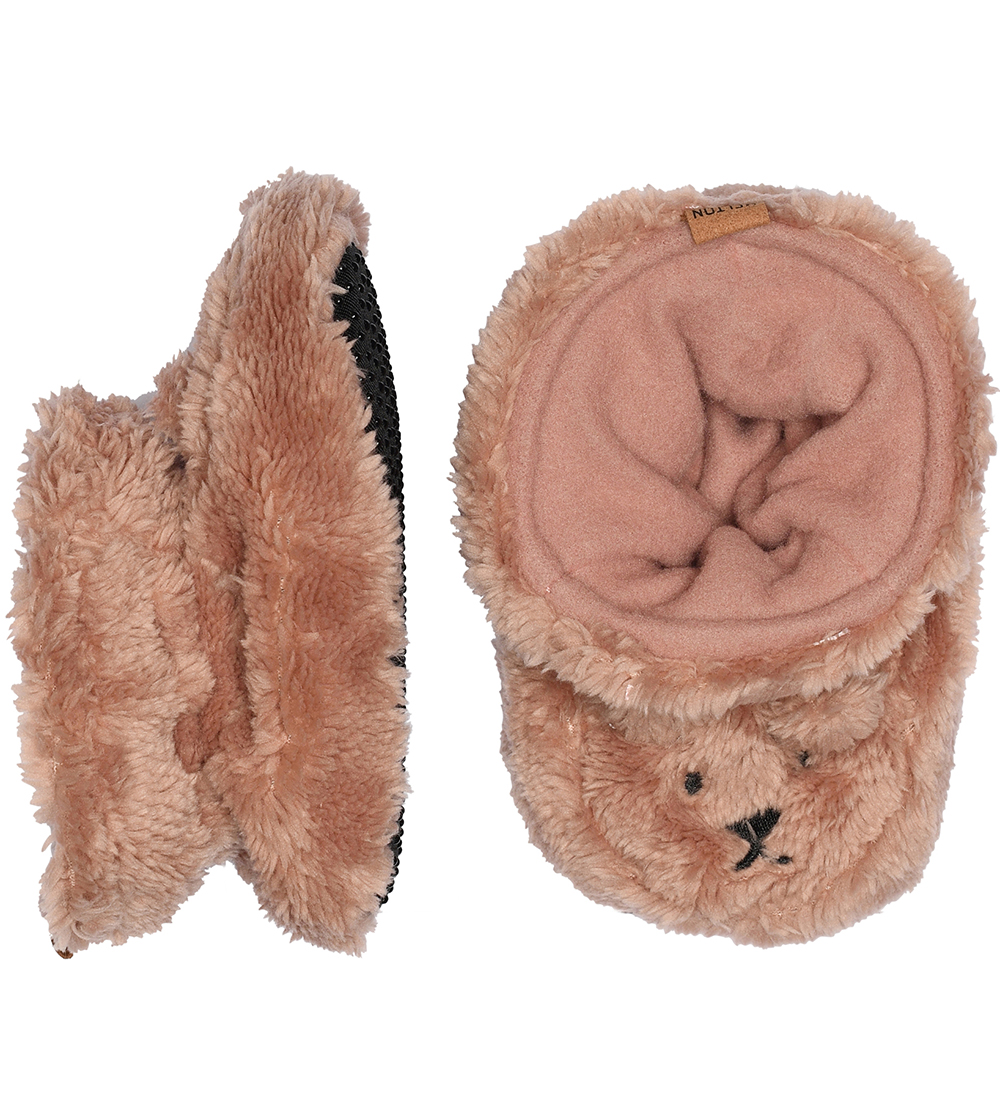 Melton Booties - Bear Fluffy - Burlwood