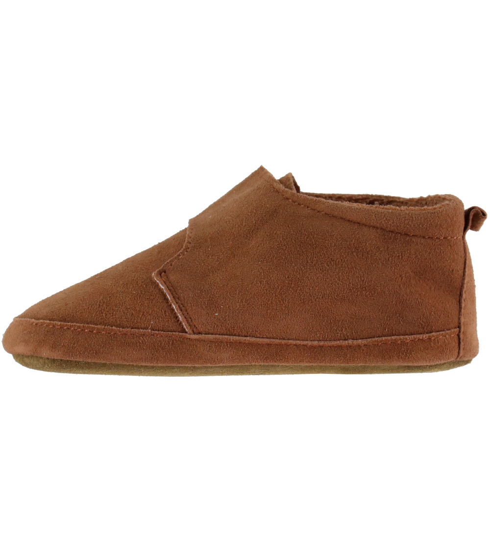 Melton Leder-Krabbelschuhe - Chestnut