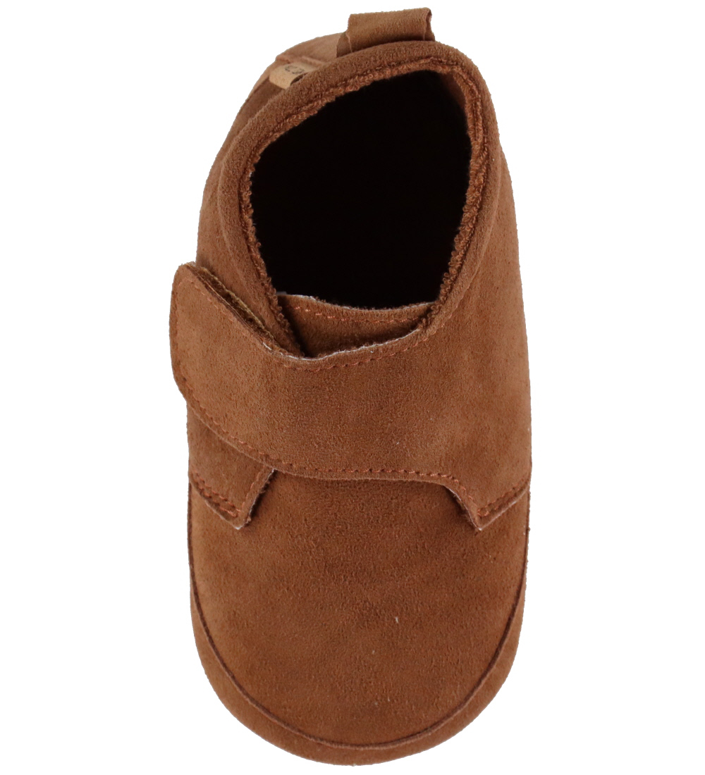Melton Leder-Krabbelschuhe - Chestnut