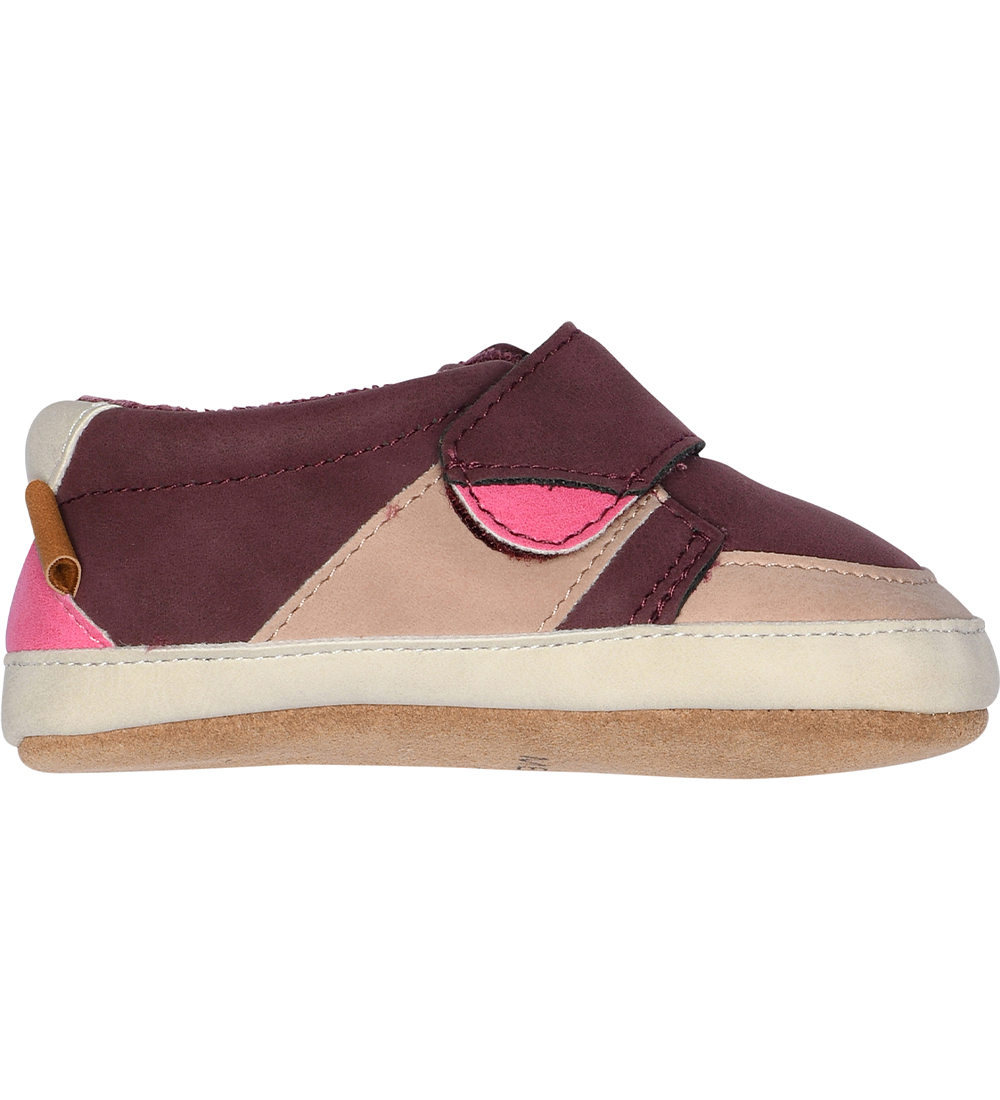 Melton Leder-Krabbelschuhe - Grape Wine