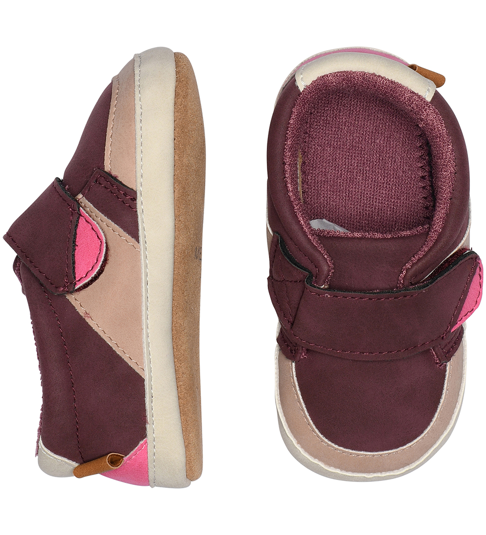 Melton Leder-Krabbelschuhe - Grape Wine