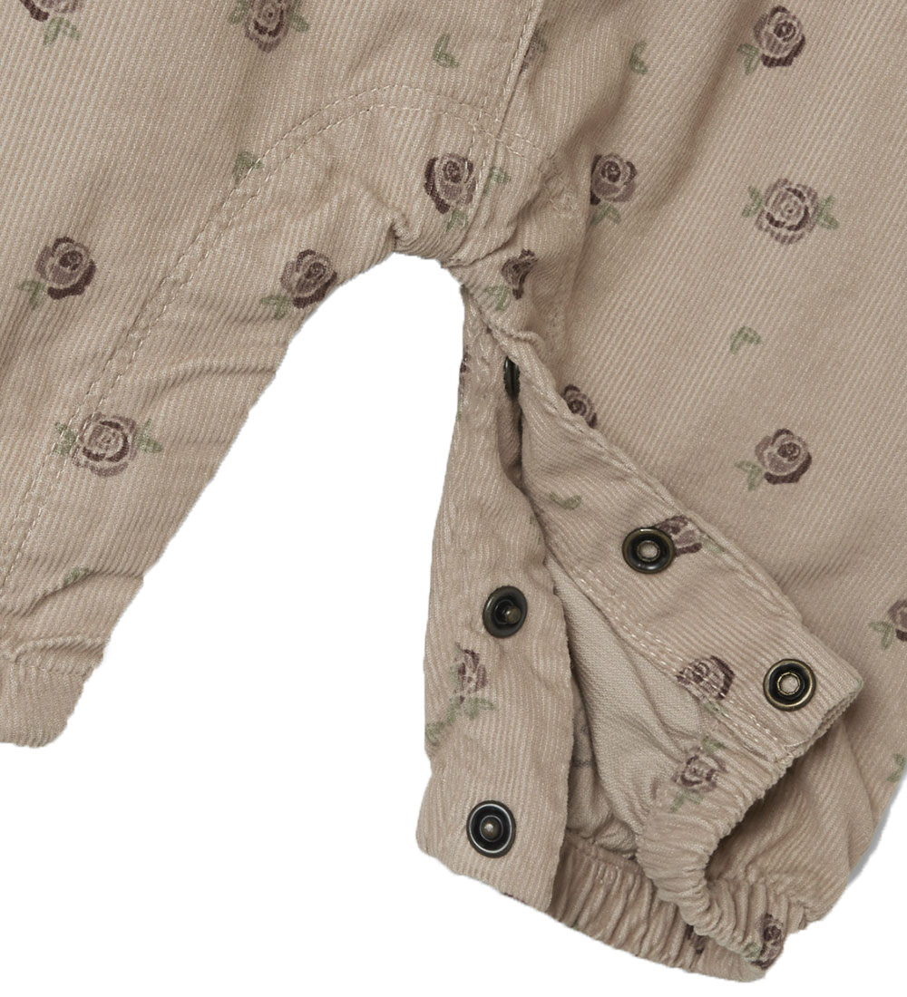 Lil' Atelier Overalls - Corduroy - NbfNola - Gray Morn/Floral