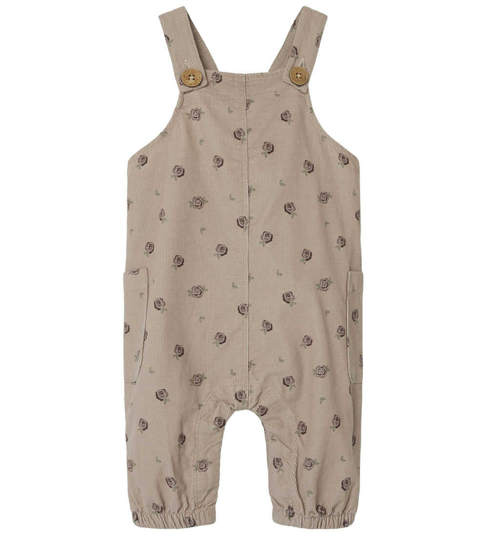 Lil' Atelier Overalls - Corduroy - NbfNola - Gray Morn/Floral