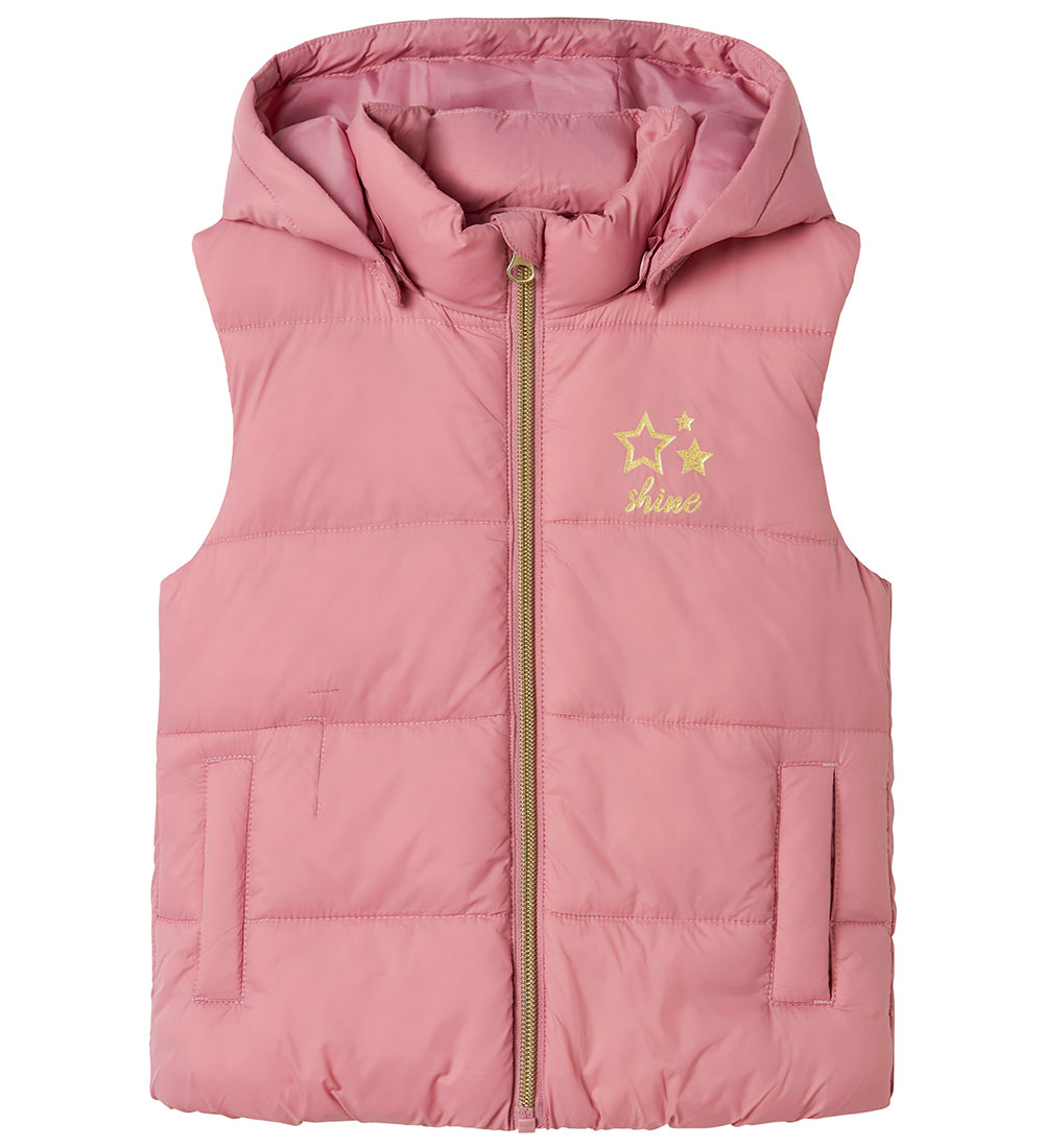 Name It Padded Gilet - NmfMonay - Lilas w. Print
