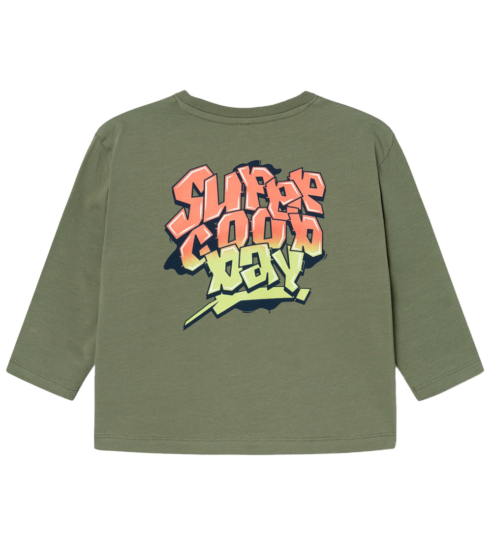 Name It Blouse - NmmNoel - Deep Lichen Green w. Graffiti