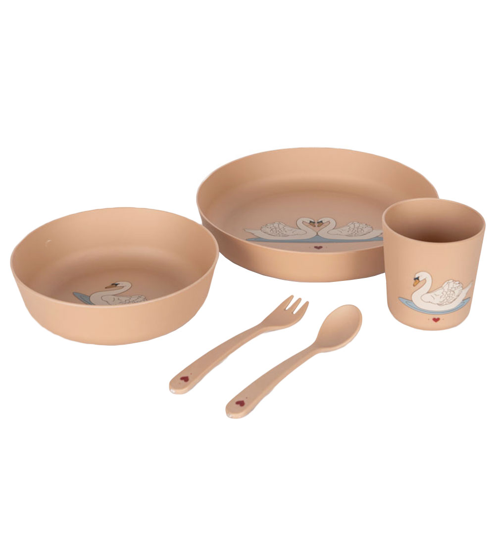 Konges Sløjd Dinner Set - Bioplastic - 5 Parts - Swan