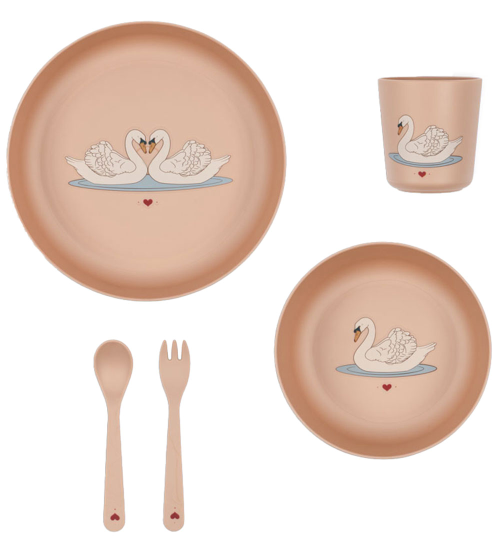 Konges Sløjd Dinner Set - Bioplastic - 5 Parts - Swan