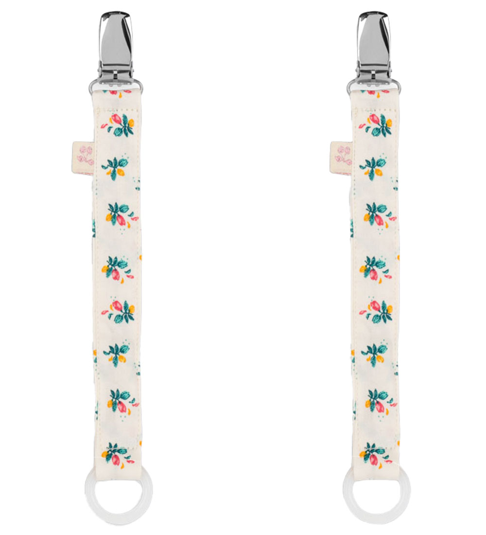 Konges Sløjd Pacifier Clips - 2-Pack - Fleur Coloré